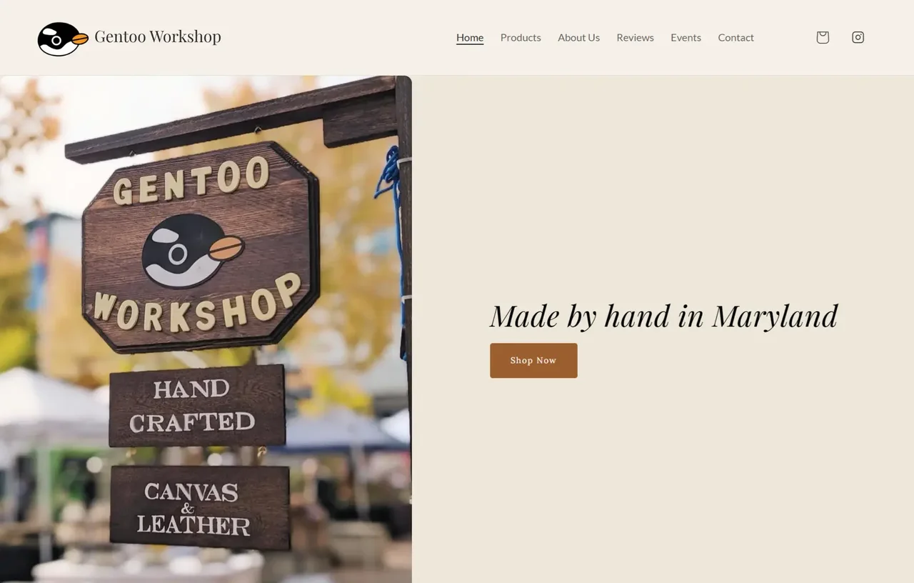 Gentoo Workshop Shopify store built by Breakwater Web